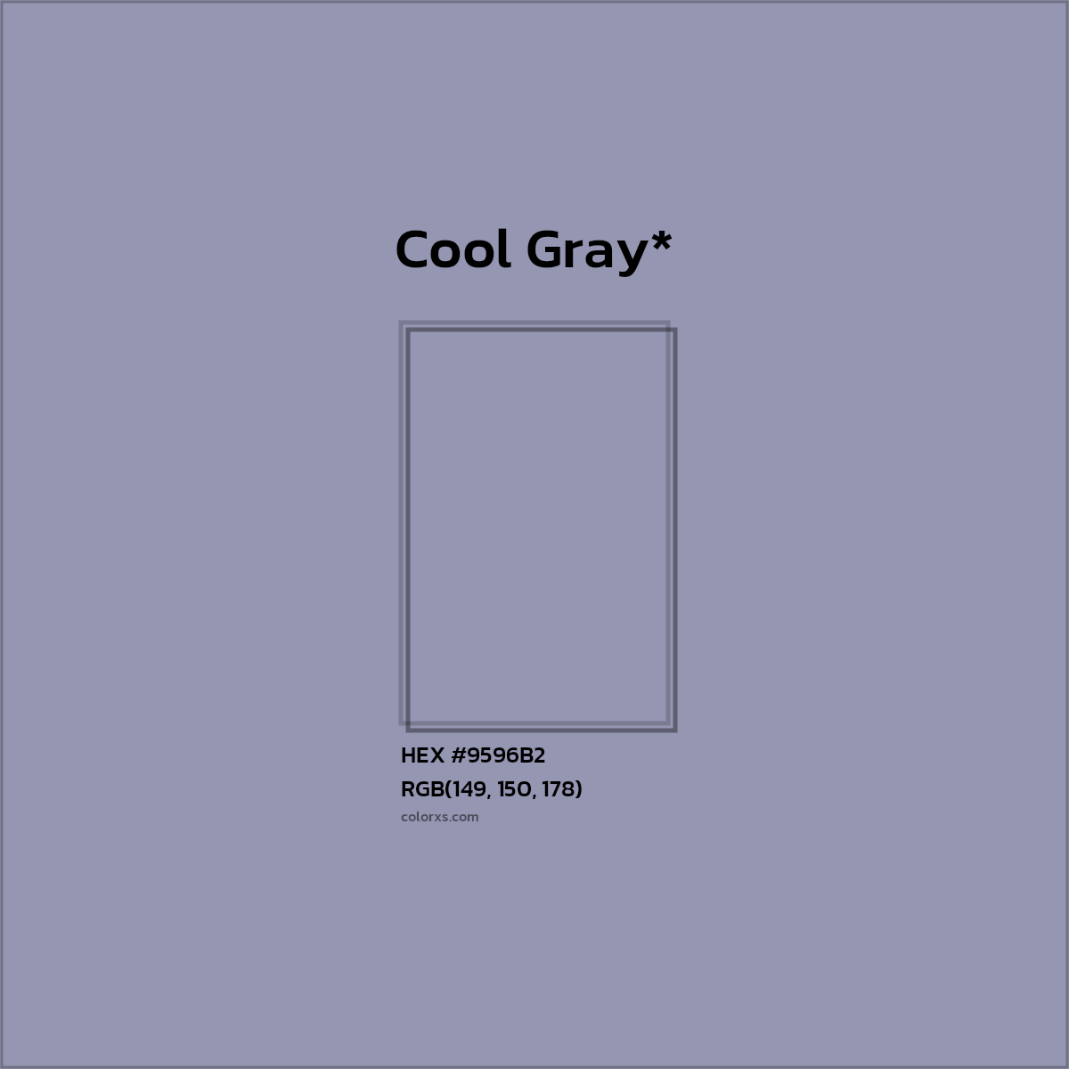 HEX #9596B2 Color Name, Color Code, Palettes, Similar Paints, Images