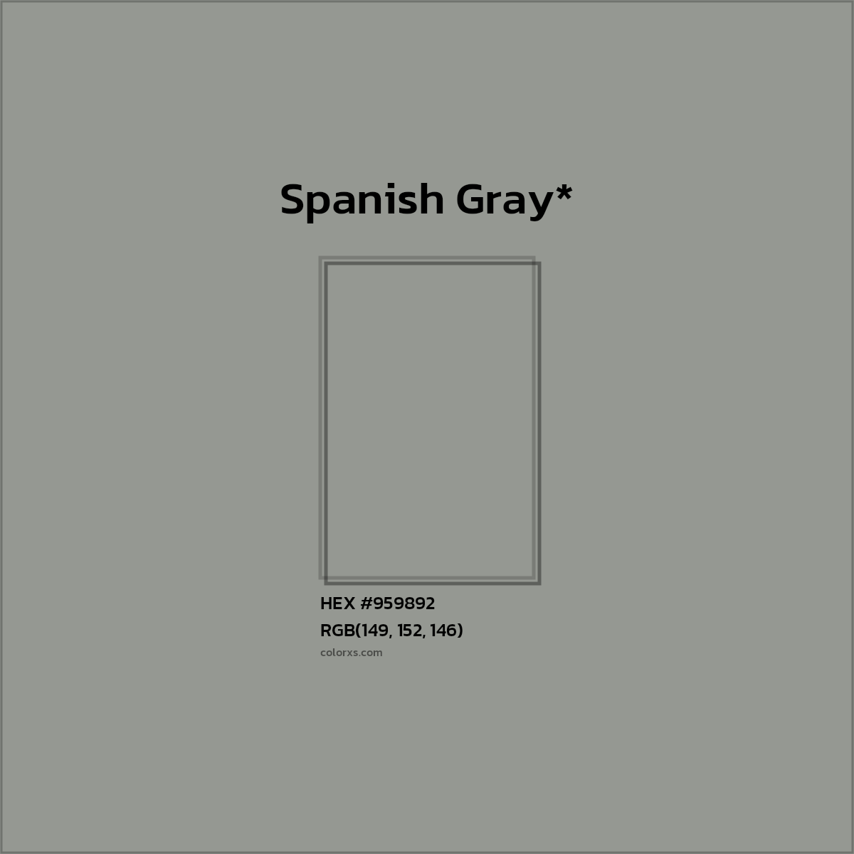 HEX #959892 Color Name, Color Code, Palettes, Similar Paints, Images