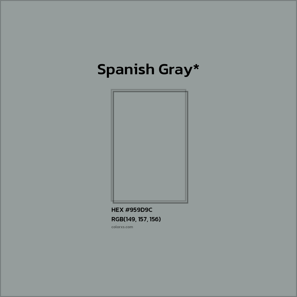 HEX #959D9C Color Name, Color Code, Palettes, Similar Paints, Images