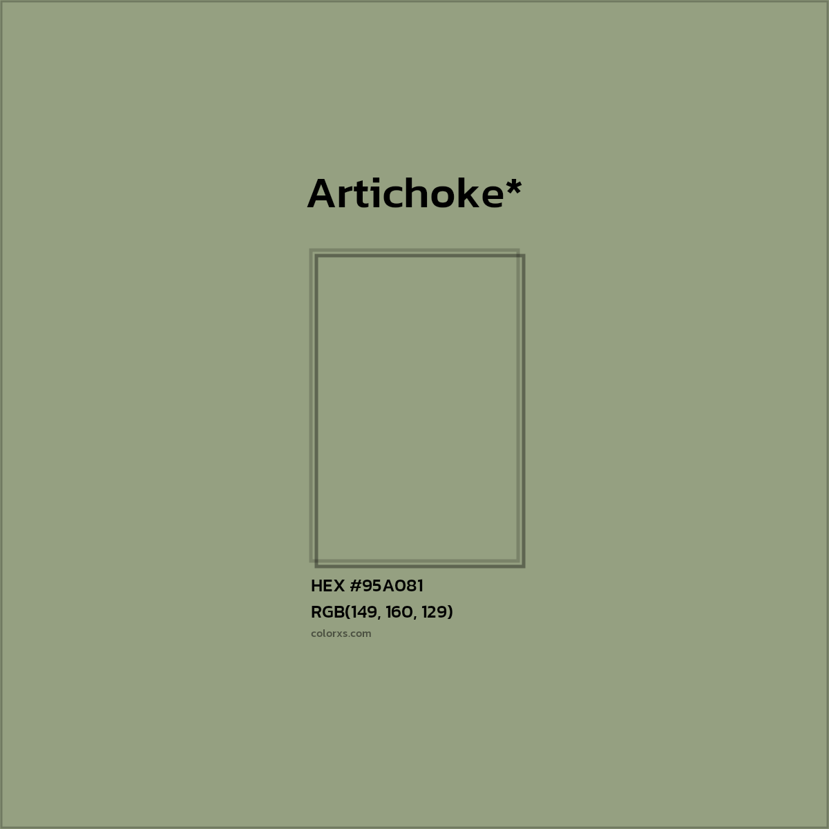 HEX #95A081 Color Name, Color Code, Palettes, Similar Paints, Images