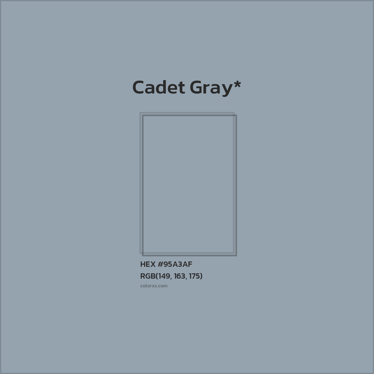 HEX #95A3AF Color Name, Color Code, Palettes, Similar Paints, Images