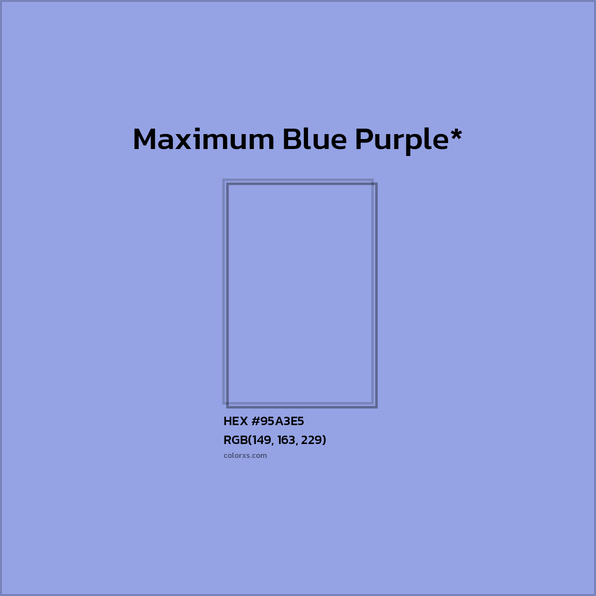 HEX #95A3E5 Color Name, Color Code, Palettes, Similar Paints, Images