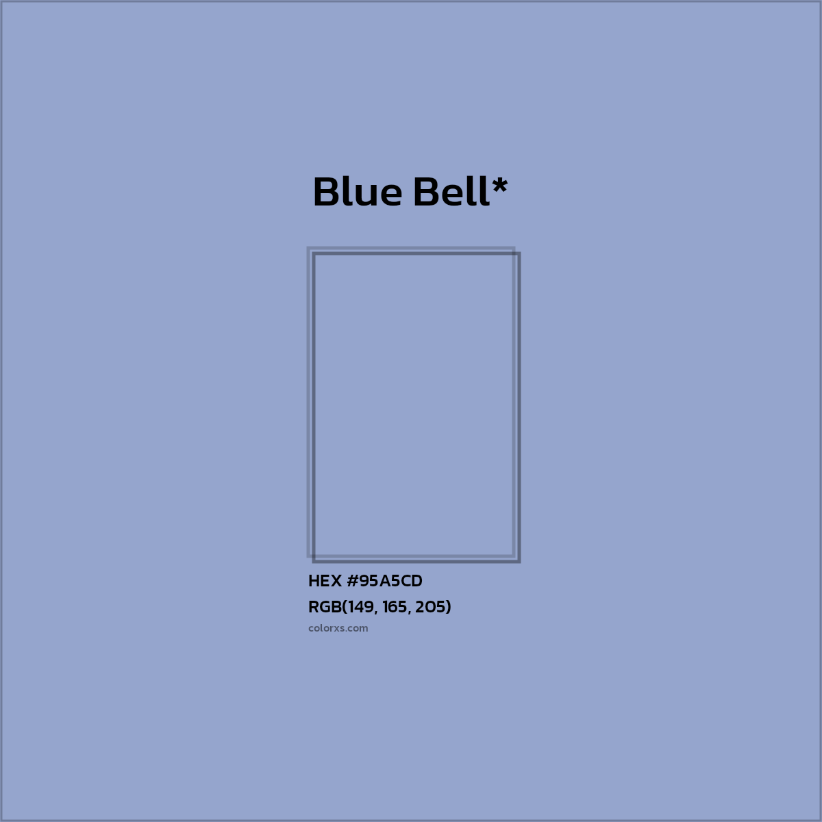 HEX #95A5CD Color Name, Color Code, Palettes, Similar Paints, Images