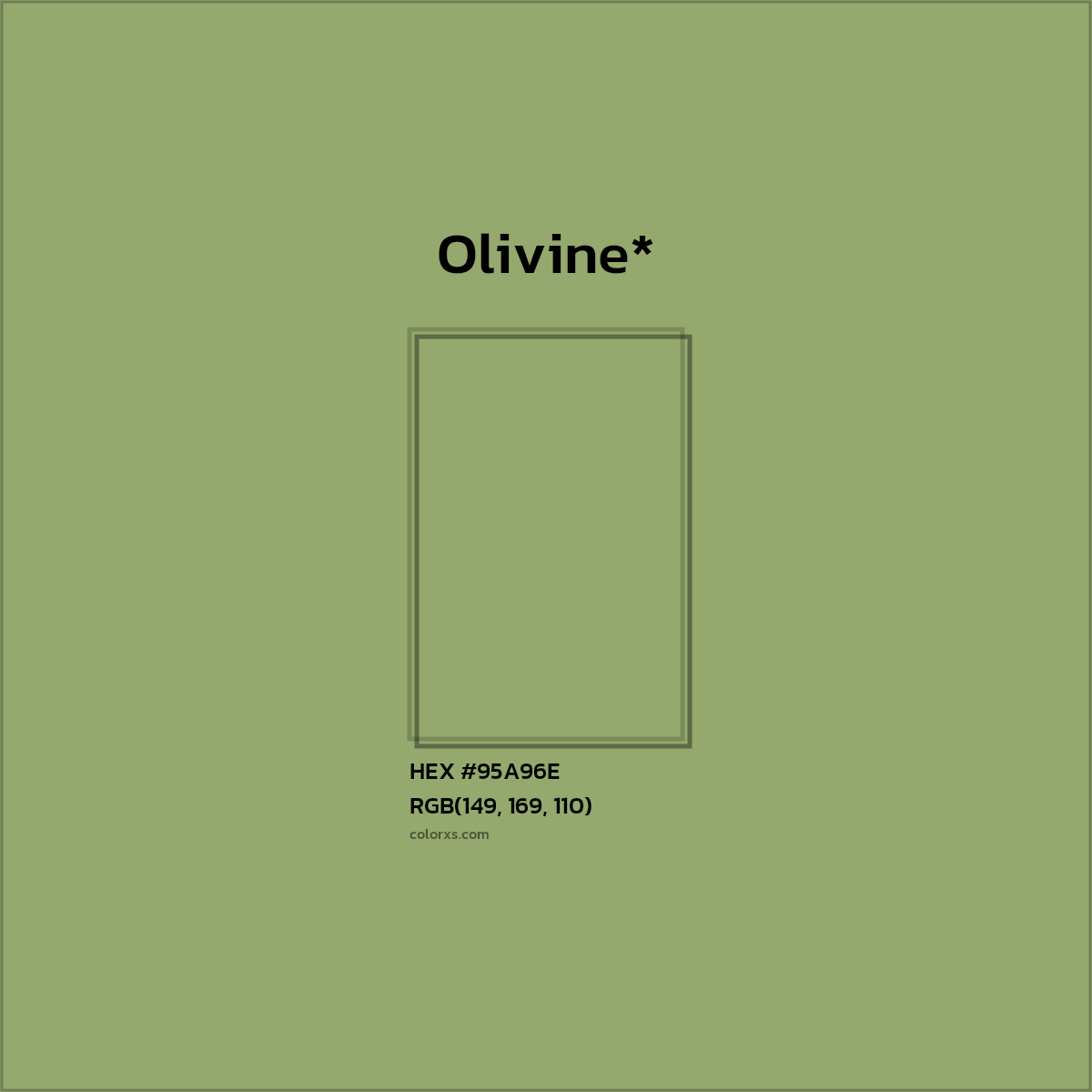 HEX #95A96E Color Name, Color Code, Palettes, Similar Paints, Images