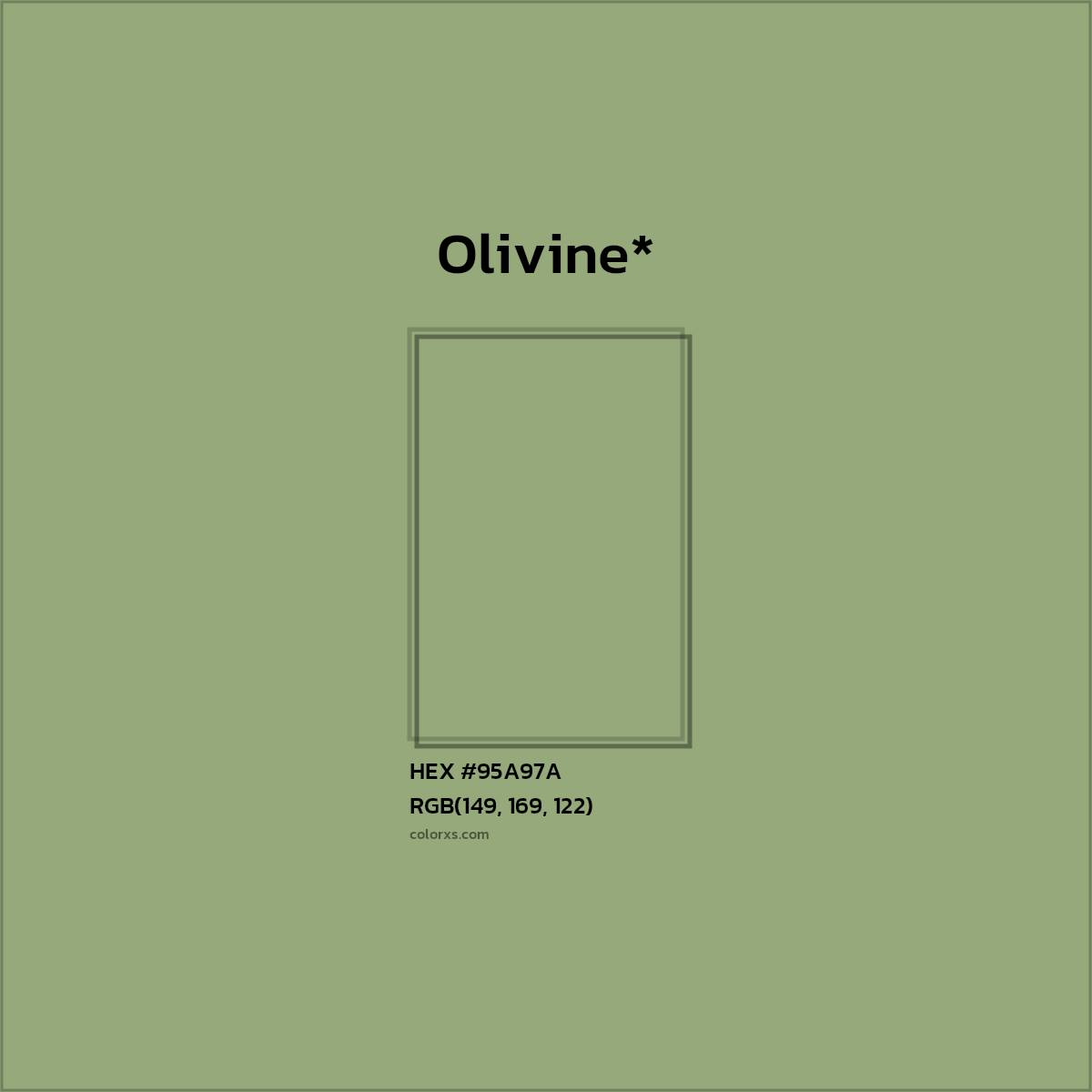 HEX #95A97A Color Name, Color Code, Palettes, Similar Paints, Images