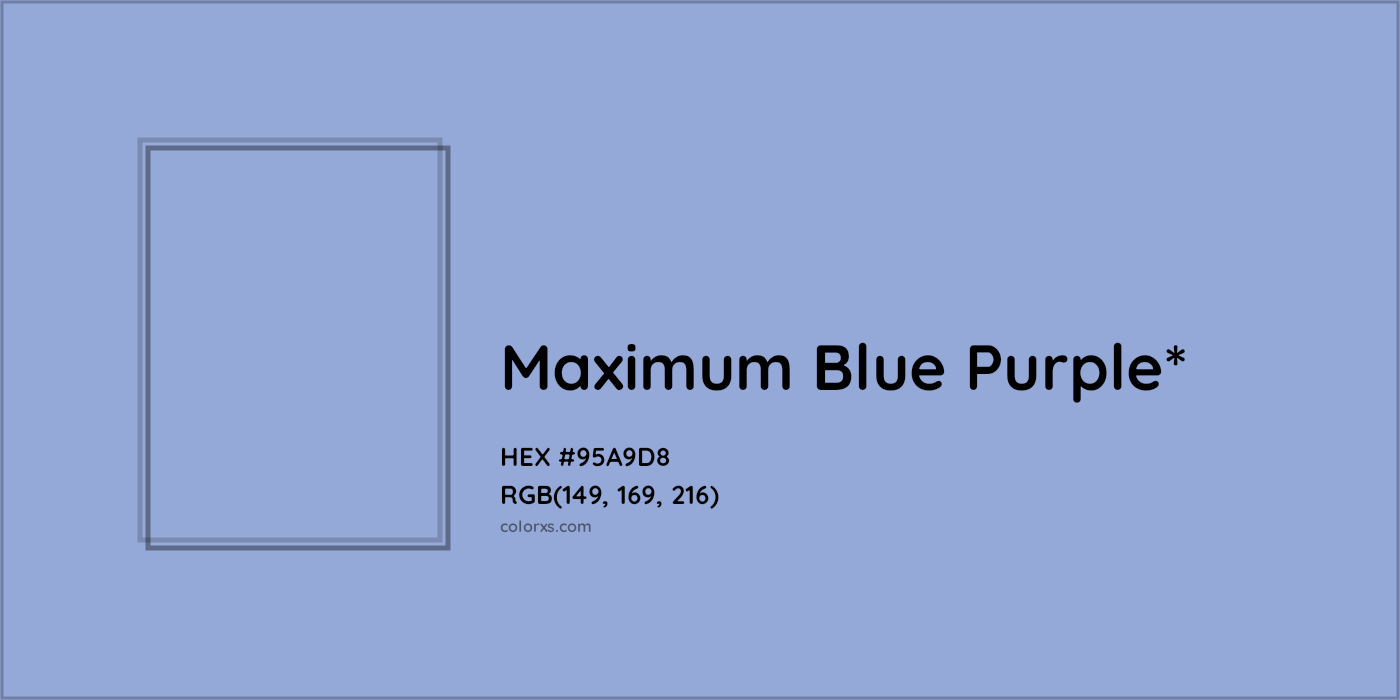 HEX #95A9D8 Color Name, Color Code, Palettes, Similar Paints, Images