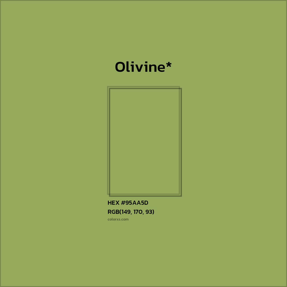 HEX #95AA5D Color Name, Color Code, Palettes, Similar Paints, Images