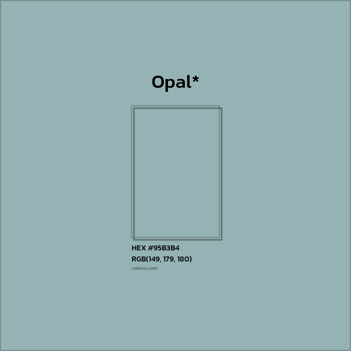 HEX #95B3B4 Color Name, Color Code, Palettes, Similar Paints, Images