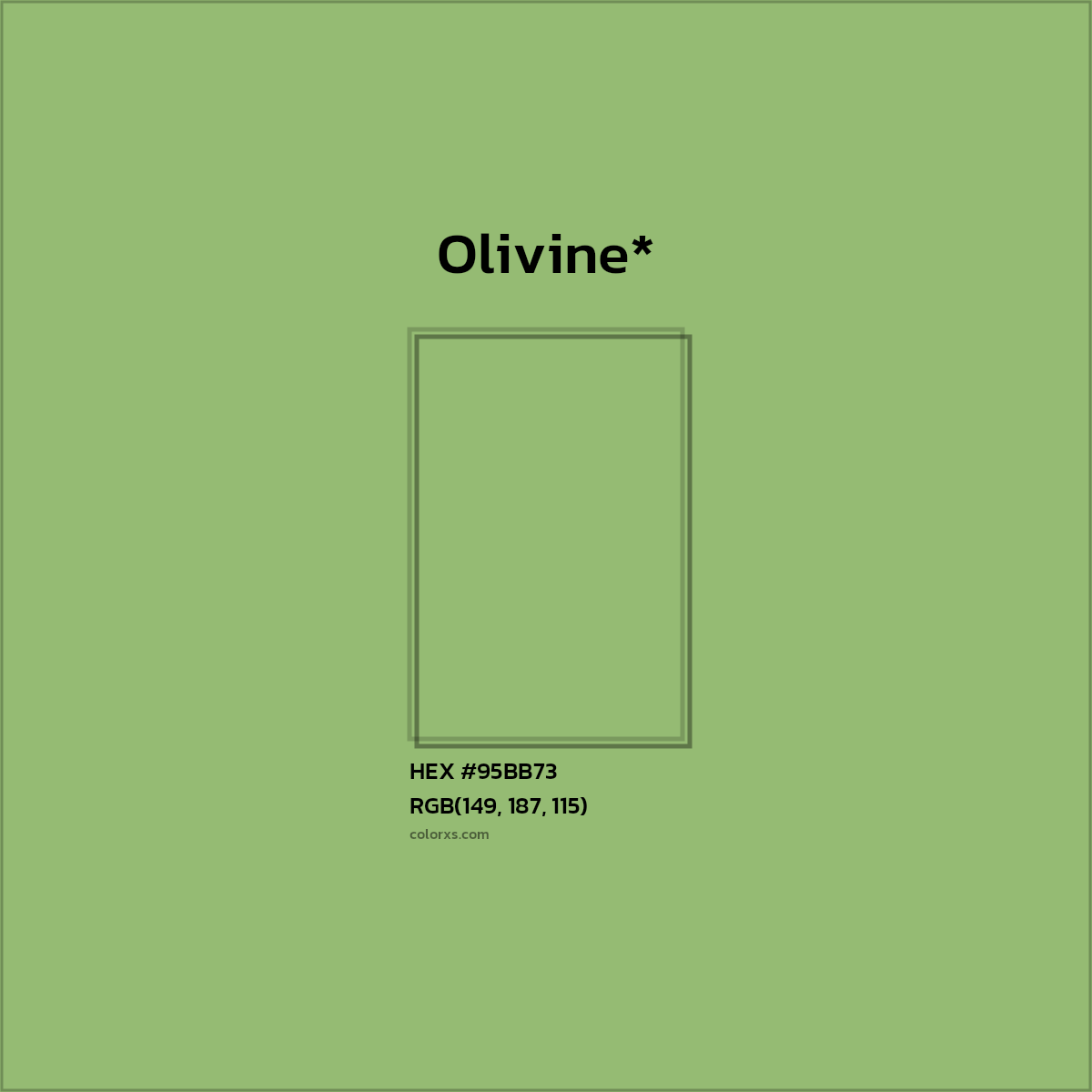 HEX #95BB73 Color Name, Color Code, Palettes, Similar Paints, Images