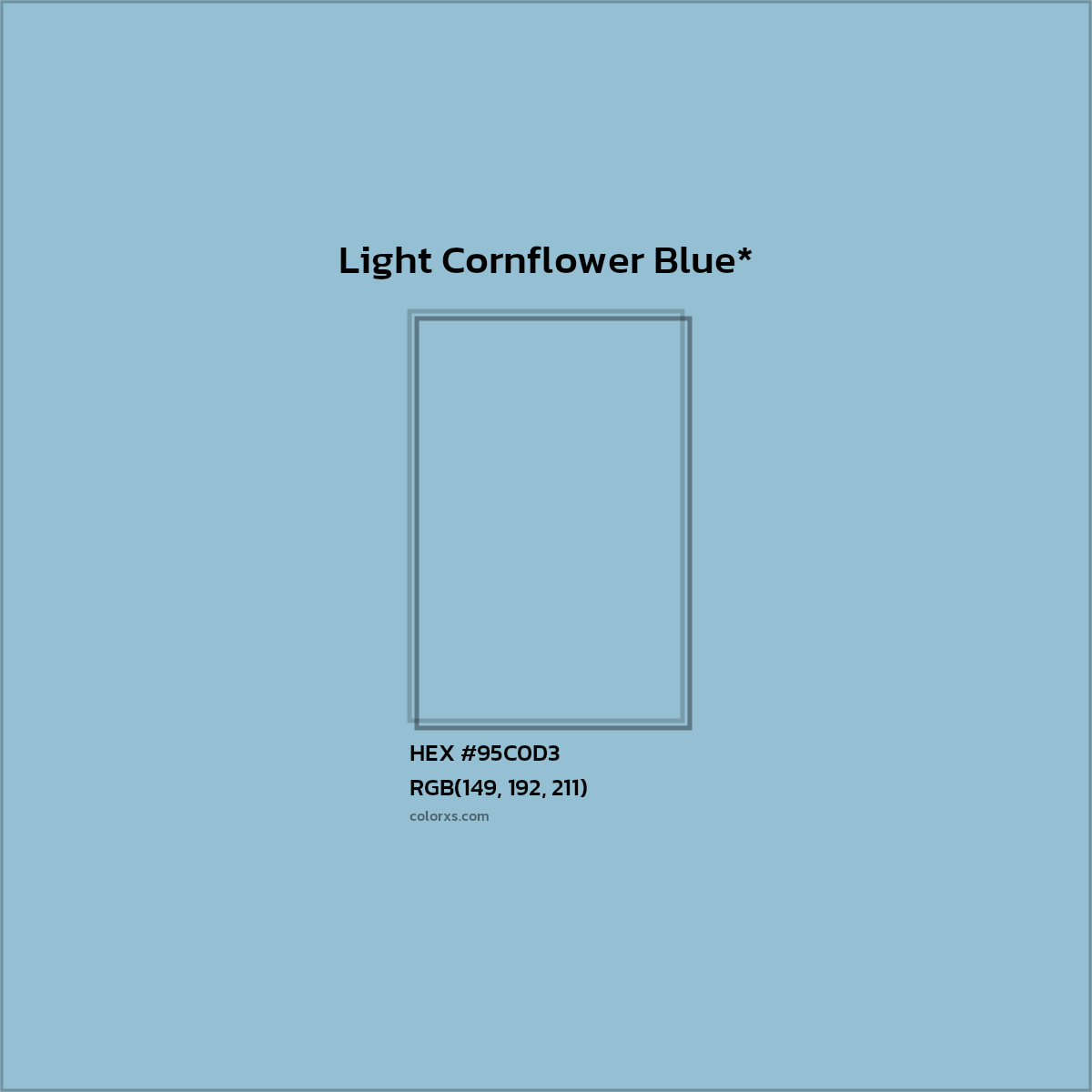 HEX #95C0D3 Color Name, Color Code, Palettes, Similar Paints, Images