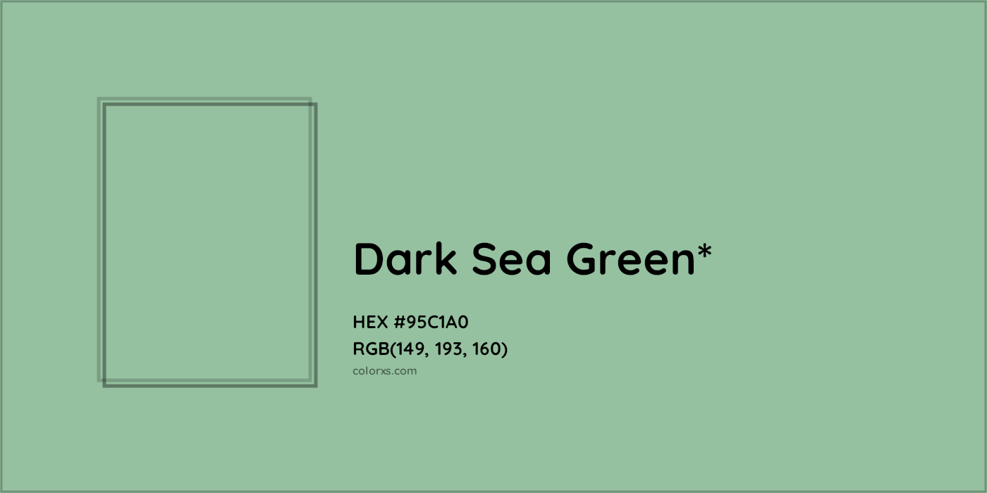 HEX #95C1A0 Color Name, Color Code, Palettes, Similar Paints, Images