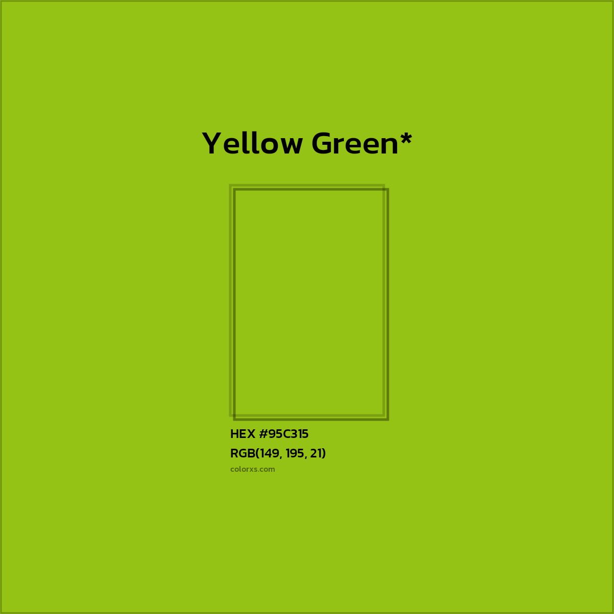 HEX #95C315 Color Name, Color Code, Palettes, Similar Paints, Images