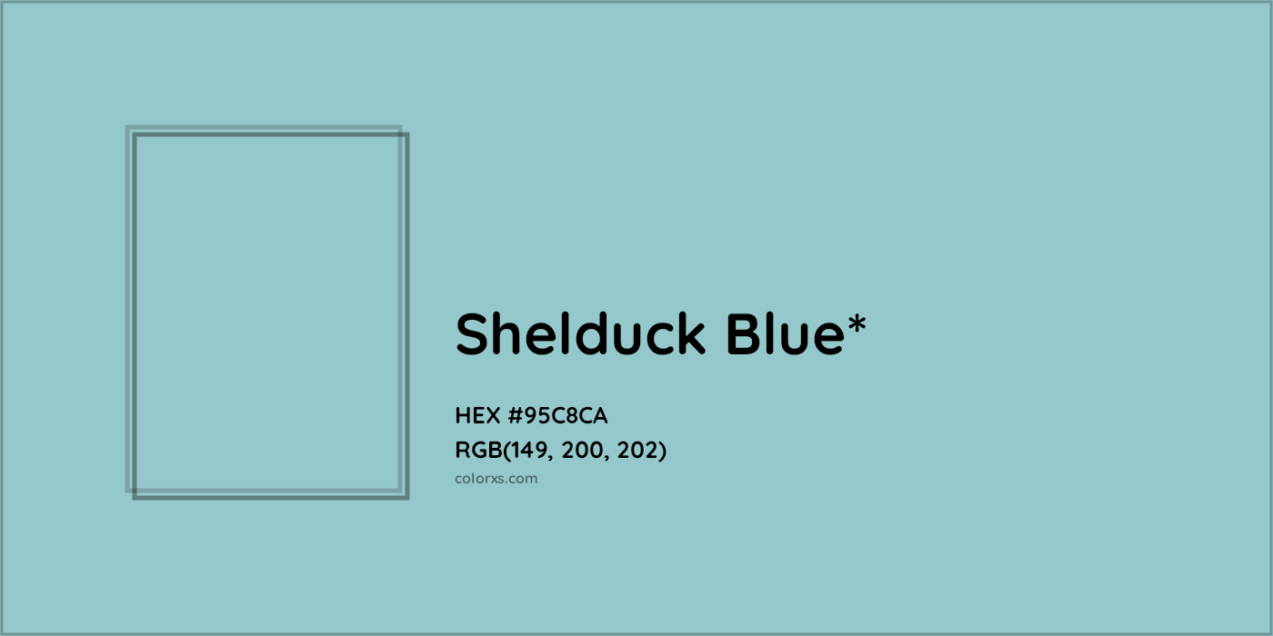 HEX #95C8CA Color Name, Color Code, Palettes, Similar Paints, Images