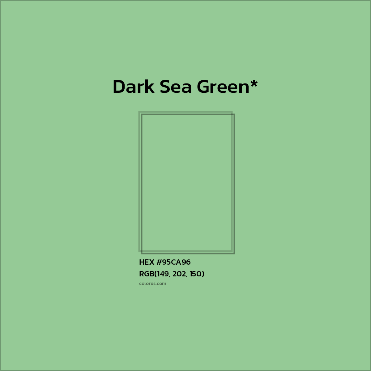 HEX #95CA96 Color Name, Color Code, Palettes, Similar Paints, Images