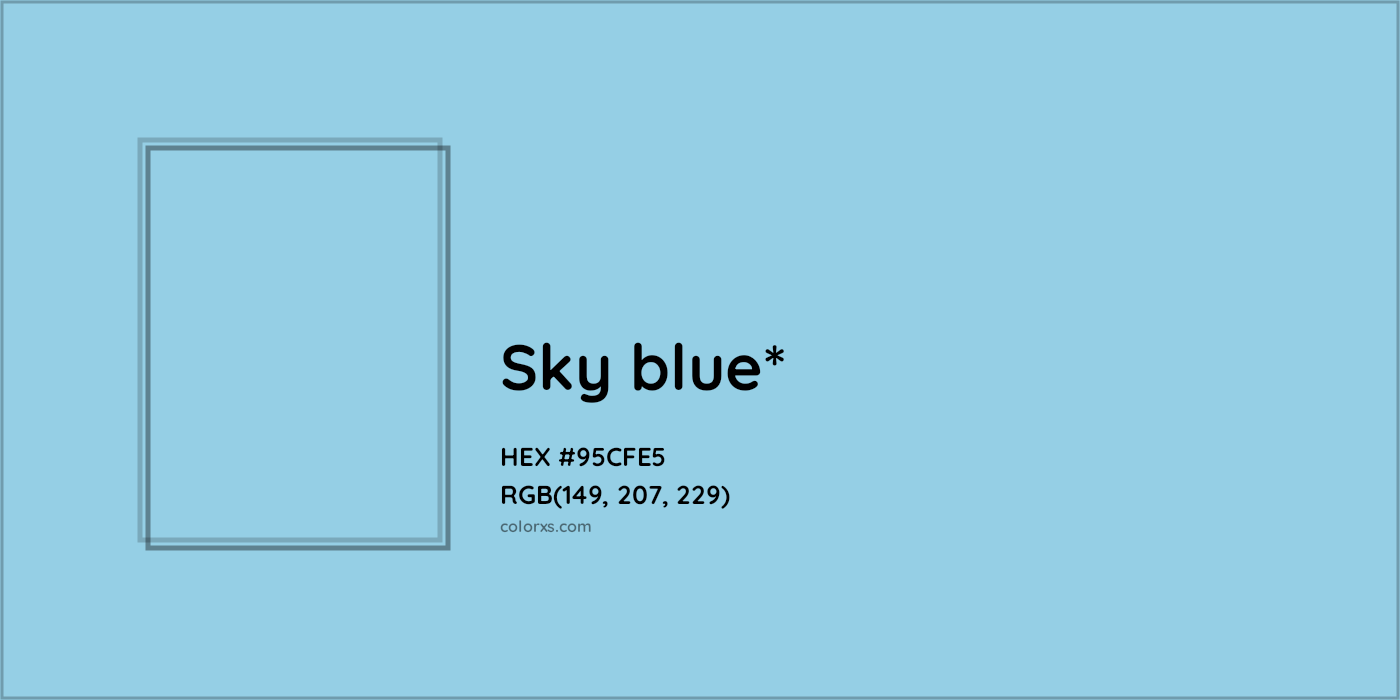 HEX #95CFE5 Color Name, Color Code, Palettes, Similar Paints, Images
