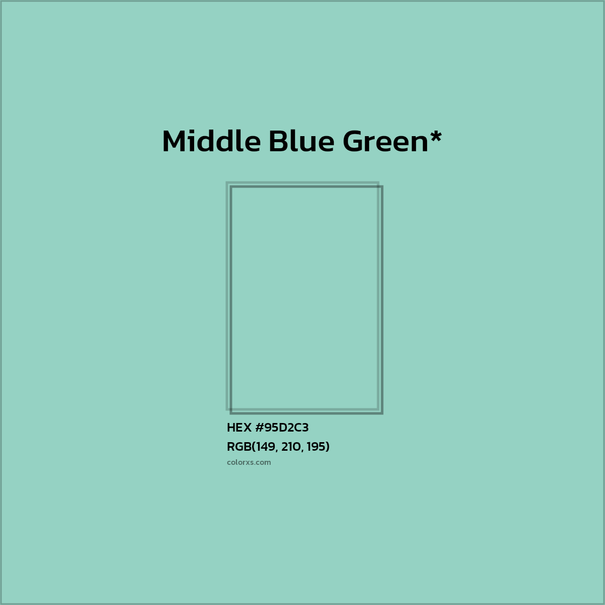 HEX #95D2C3 Color Name, Color Code, Palettes, Similar Paints, Images