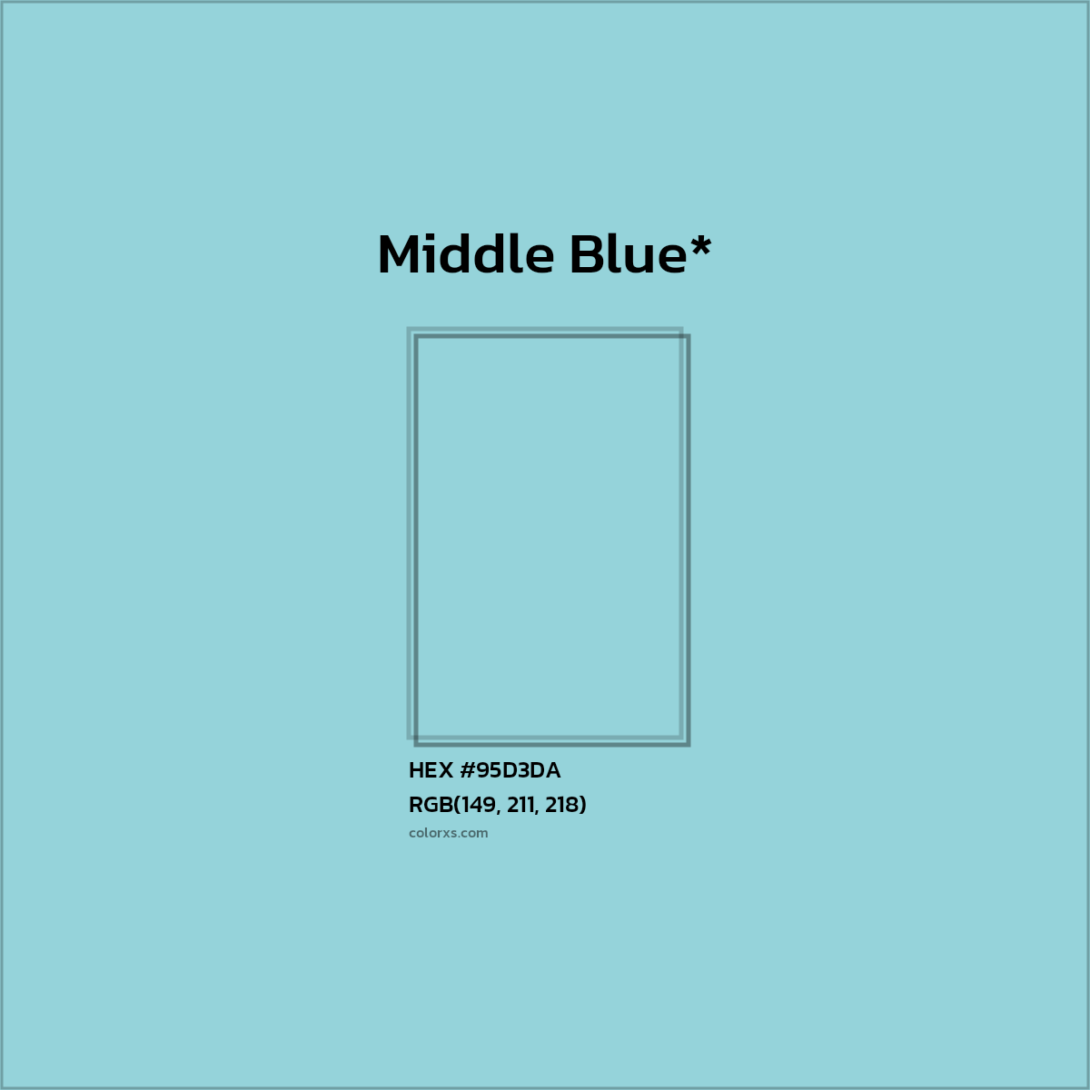 HEX #95D3DA Color Name, Color Code, Palettes, Similar Paints, Images