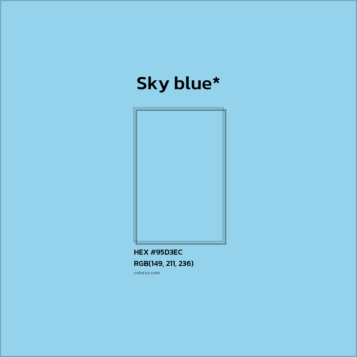 HEX #95D3EC Color Name, Color Code, Palettes, Similar Paints, Images
