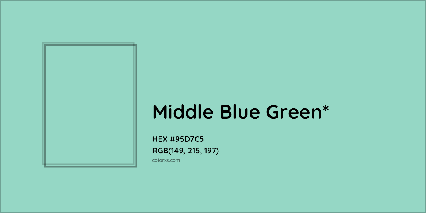 HEX #95D7C5 Color Name, Color Code, Palettes, Similar Paints, Images