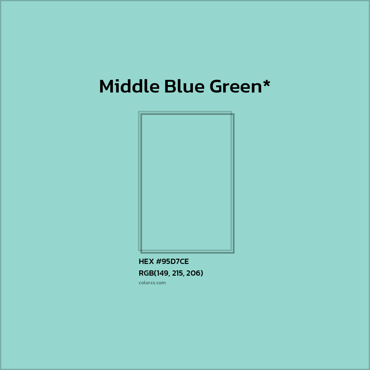 HEX #95D7CE Color Name, Color Code, Palettes, Similar Paints, Images