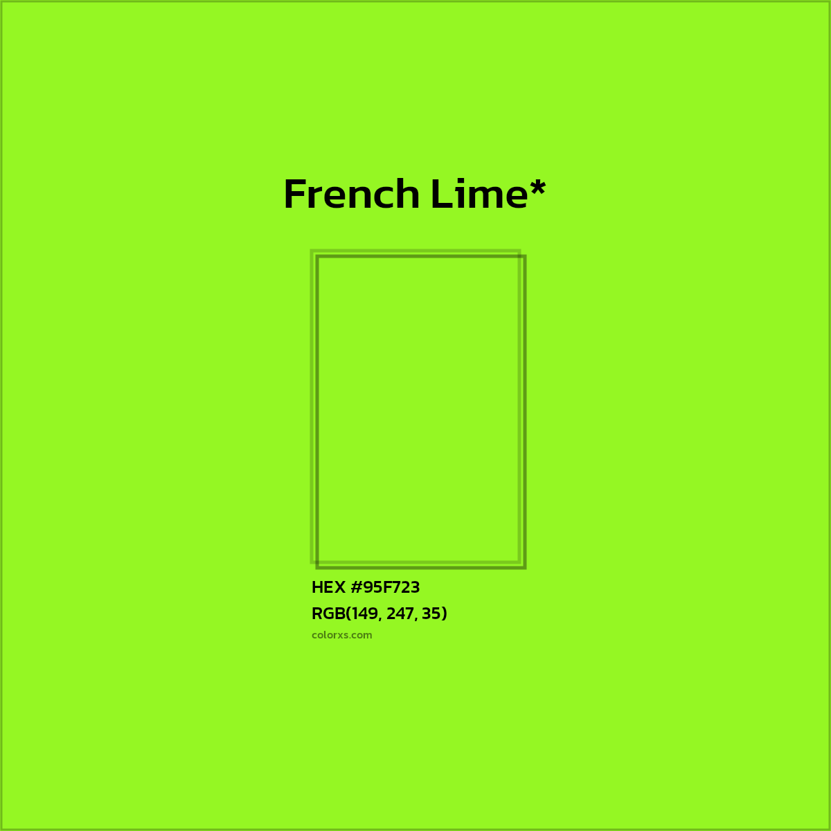 HEX #95F723 Color Name, Color Code, Palettes, Similar Paints, Images