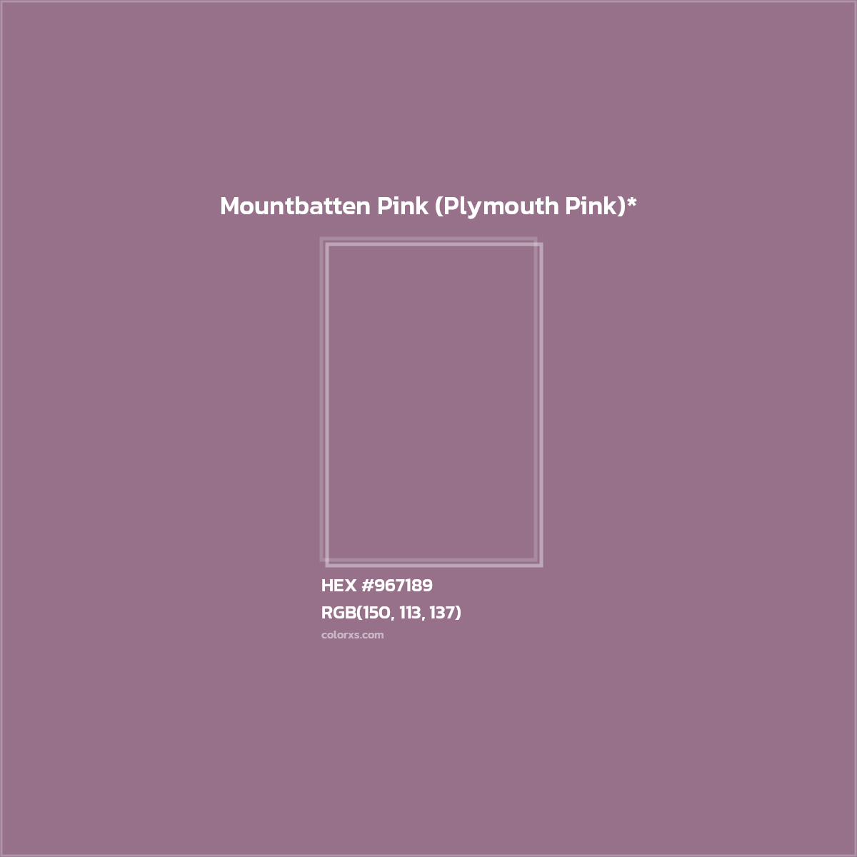 HEX #967189 Color Name, Color Code, Palettes, Similar Paints, Images