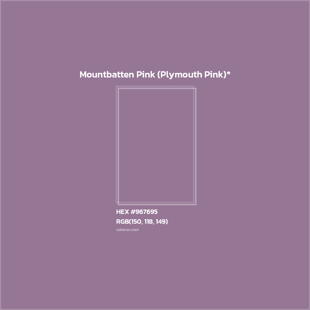 HEX #967695 Color Name, Color Code, Palettes, Similar Paints, Images