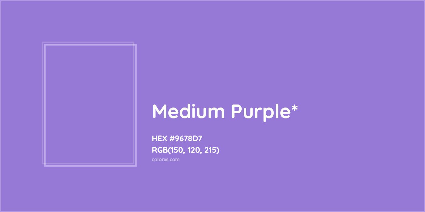 HEX #9678D7 Color Name, Color Code, Palettes, Similar Paints, Images