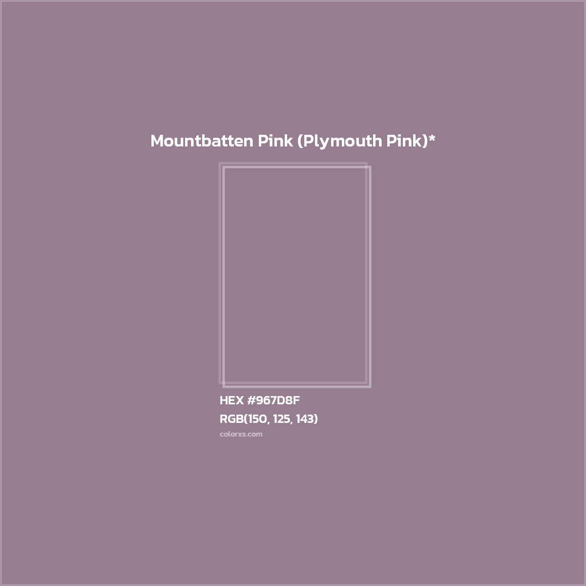 HEX #967D8F Color Name, Color Code, Palettes, Similar Paints, Images