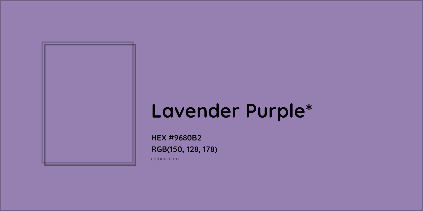 HEX #9680B2 Color Name, Color Code, Palettes, Similar Paints, Images
