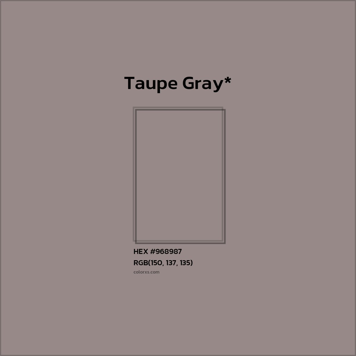 HEX #968987 Color Name, Color Code, Palettes, Similar Paints, Images