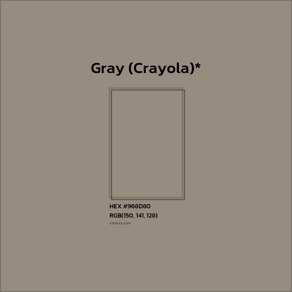 HEX #968D80 Color Name, Color Code, Palettes, Similar Paints, Images