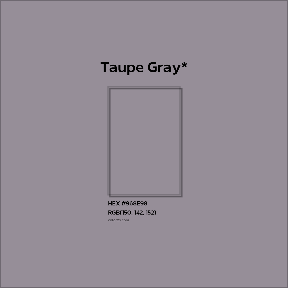 HEX #968E98 Color Name, Color Code, Palettes, Similar Paints, Images