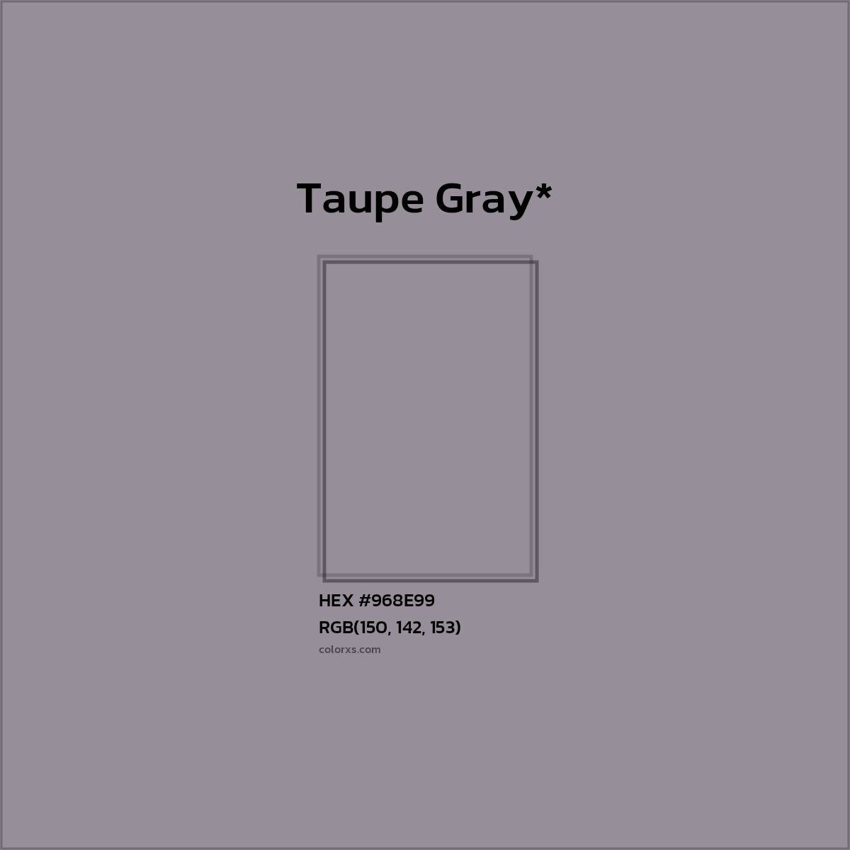 HEX #968E99 Color Name, Color Code, Palettes, Similar Paints, Images