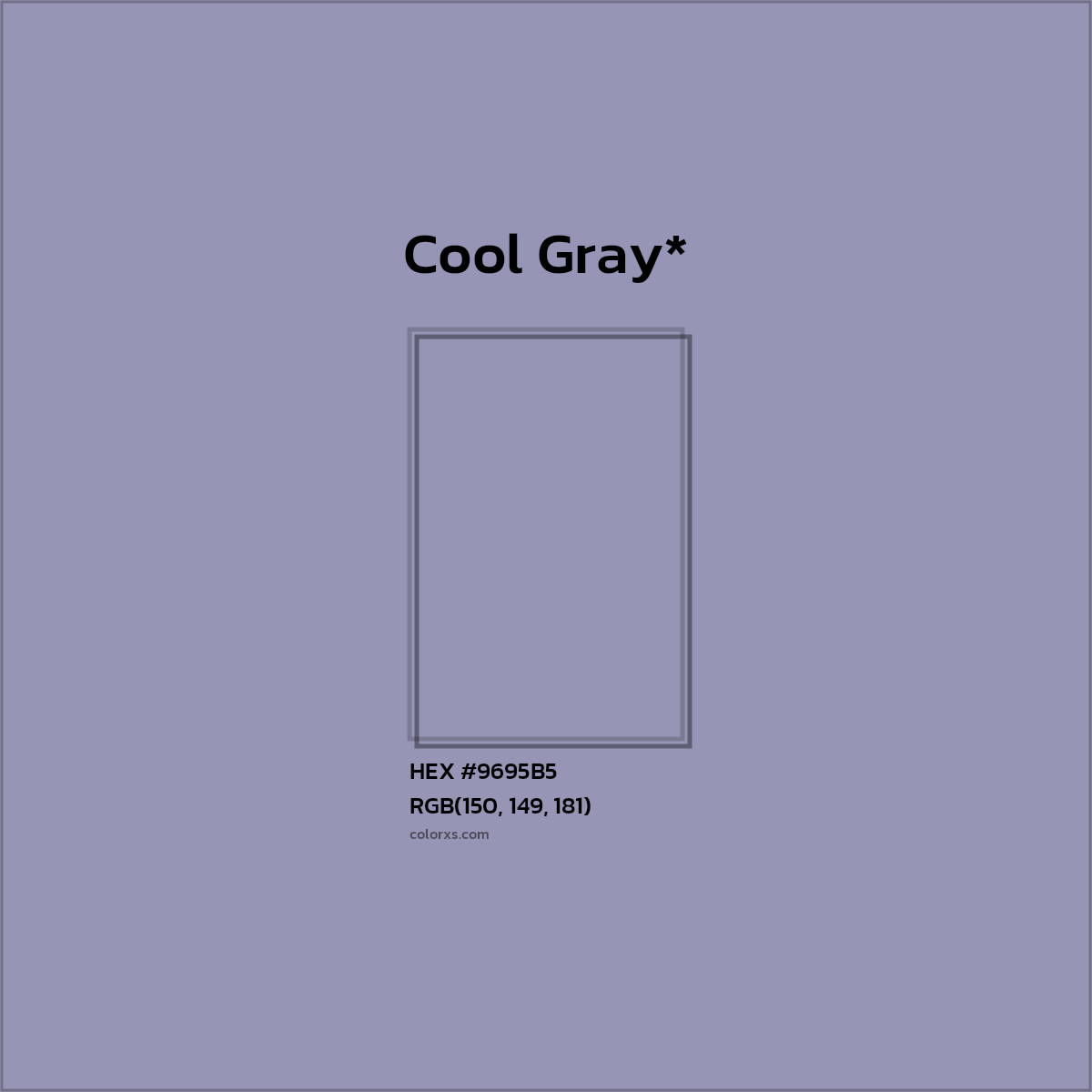 HEX #9695B5 Color Name, Color Code, Palettes, Similar Paints, Images