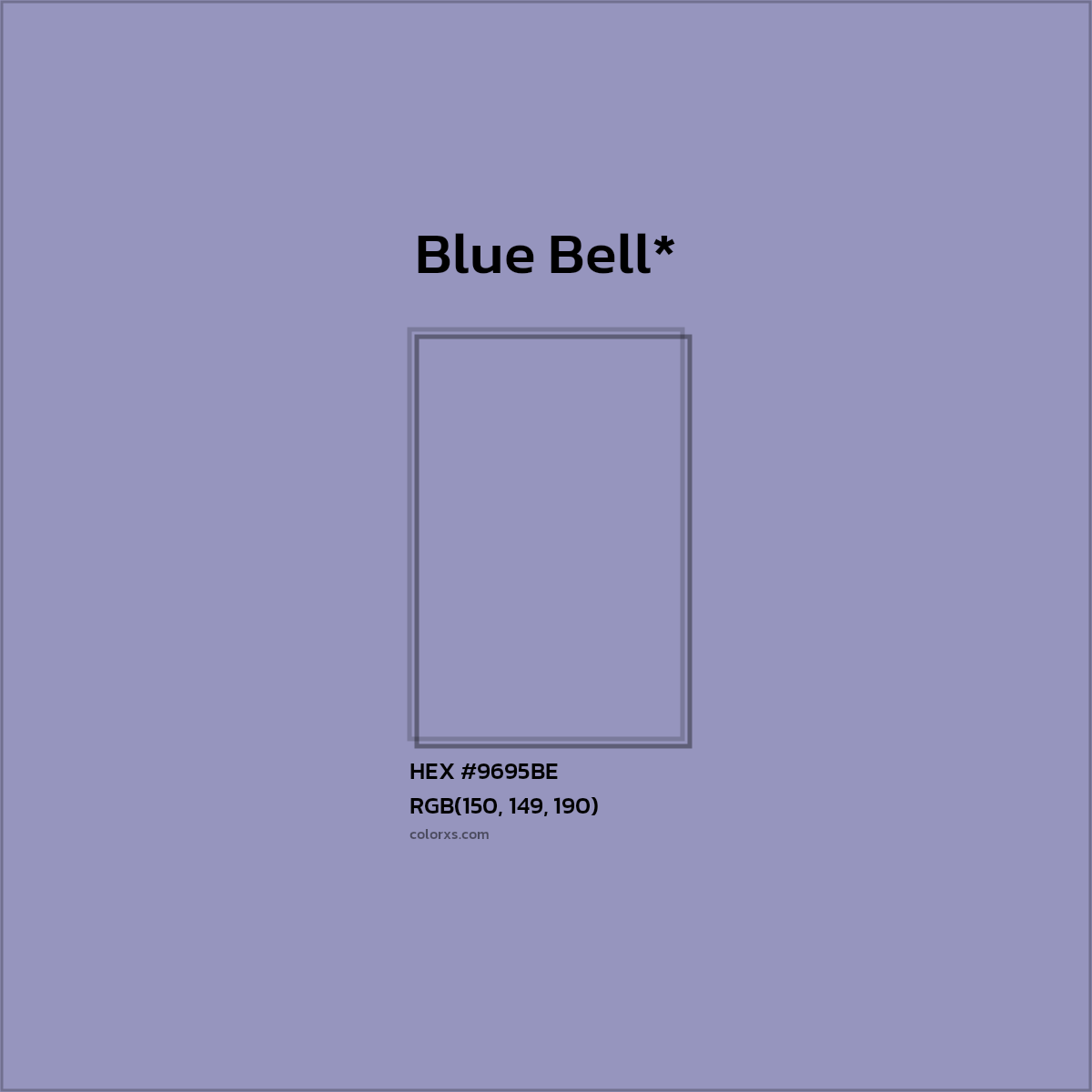 HEX #9695BE Color Name, Color Code, Palettes, Similar Paints, Images