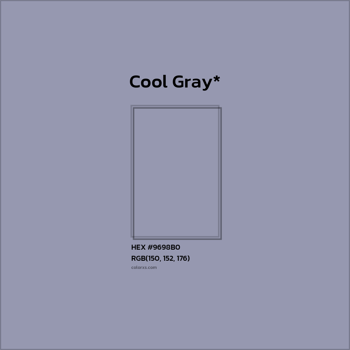 HEX #9698B0 Color Name, Color Code, Palettes, Similar Paints, Images