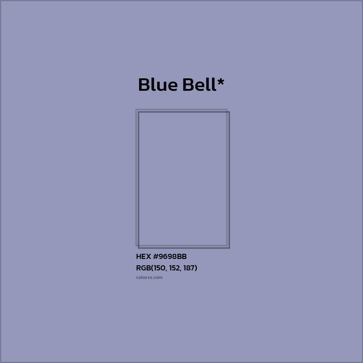 HEX #9698BB Color Name, Color Code, Palettes, Similar Paints, Images