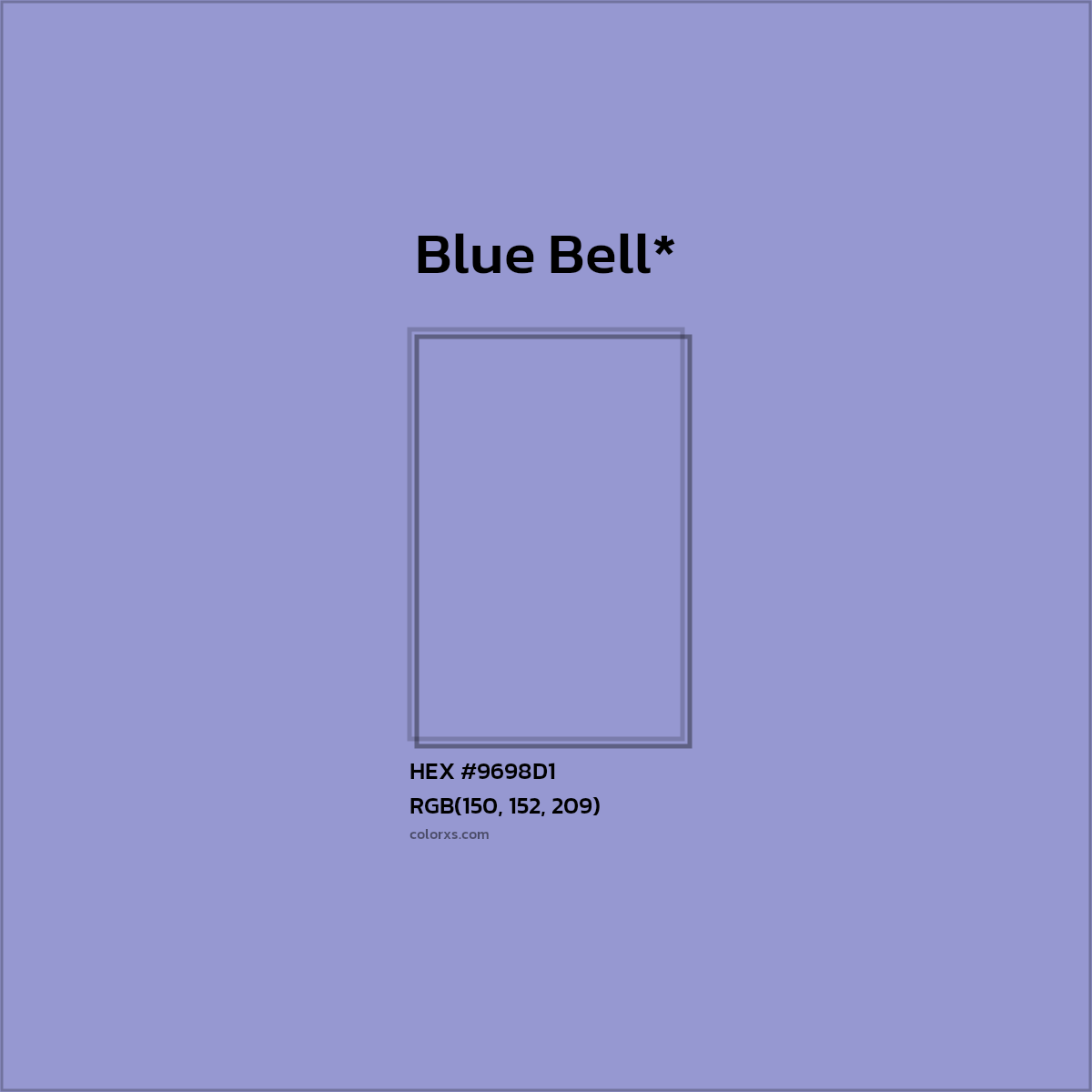 HEX #9698D1 Color Name, Color Code, Palettes, Similar Paints, Images