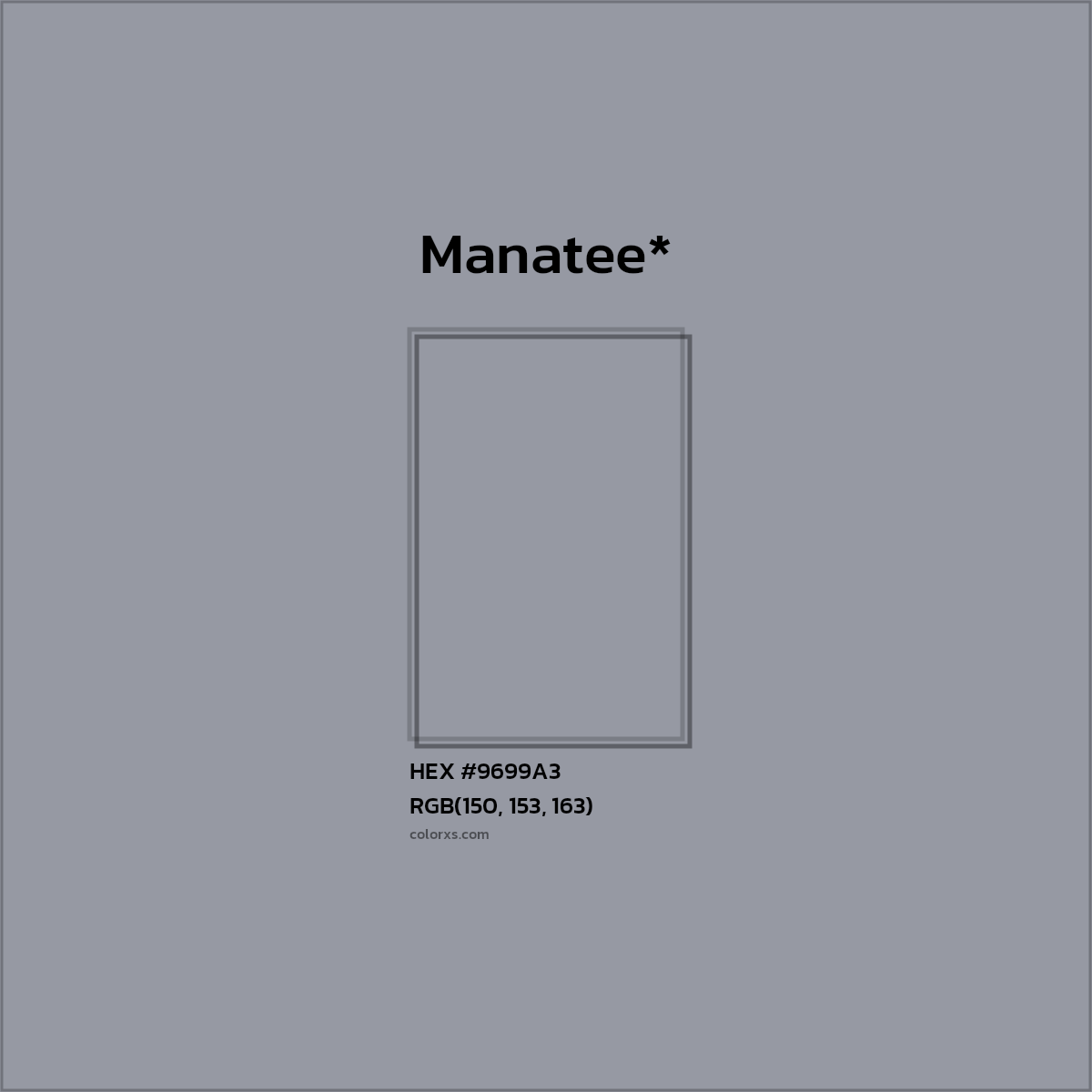 HEX #9699A3 Color Name, Color Code, Palettes, Similar Paints, Images