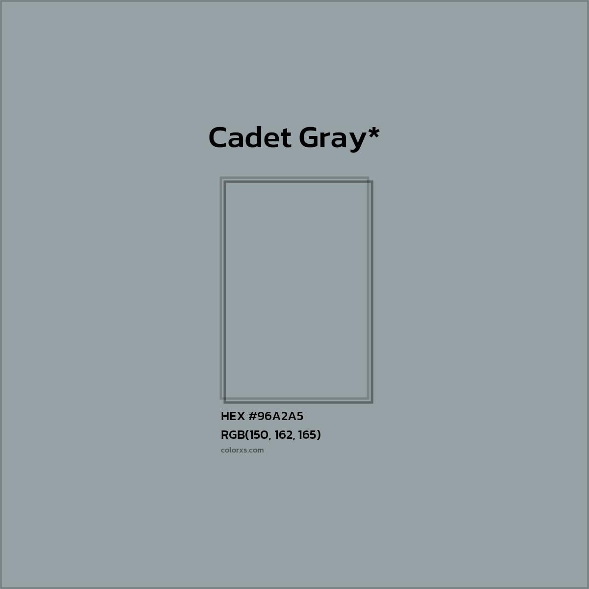 HEX #96A2A5 Color Name, Color Code, Palettes, Similar Paints, Images