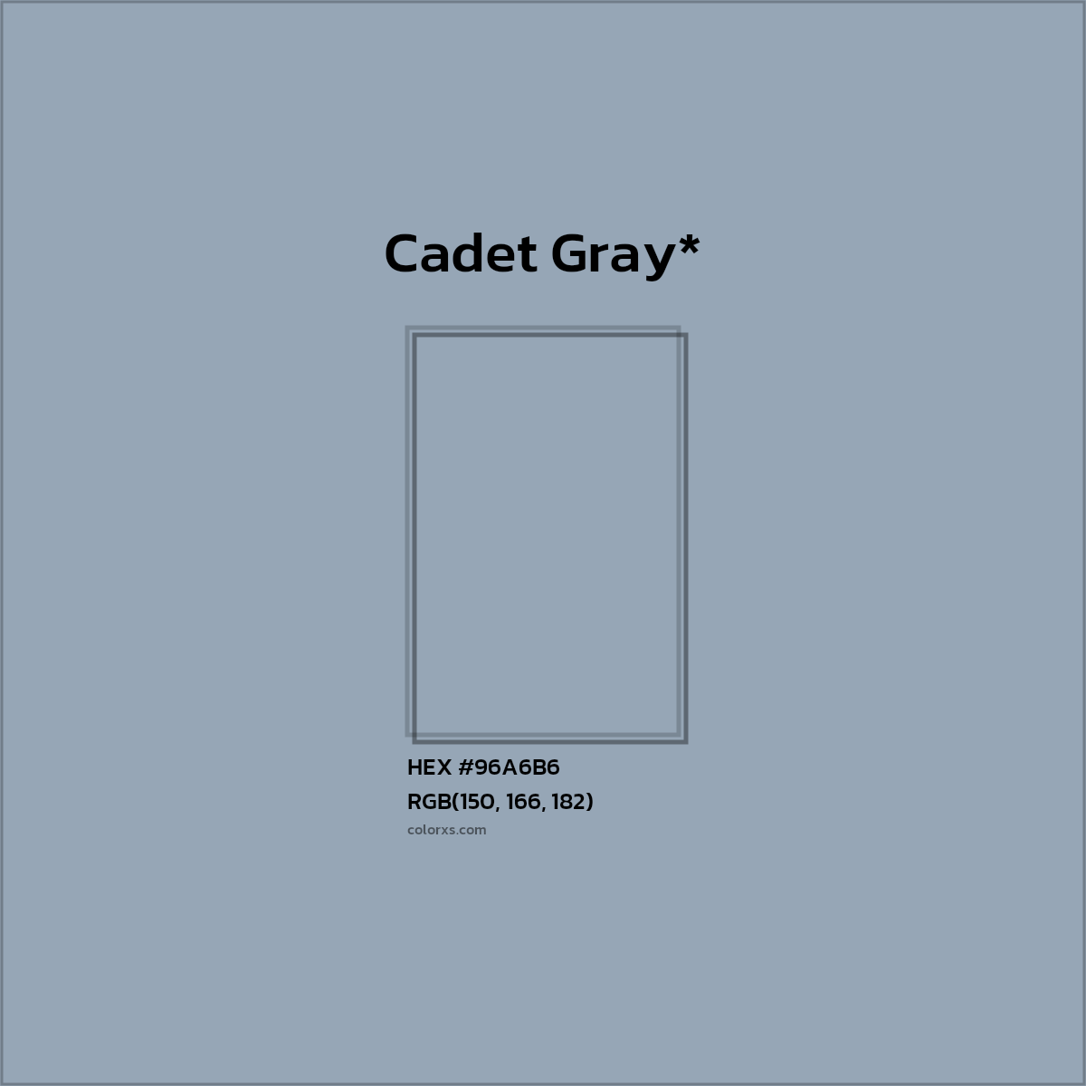 HEX #96A6B6 Color Name, Color Code, Palettes, Similar Paints, Images