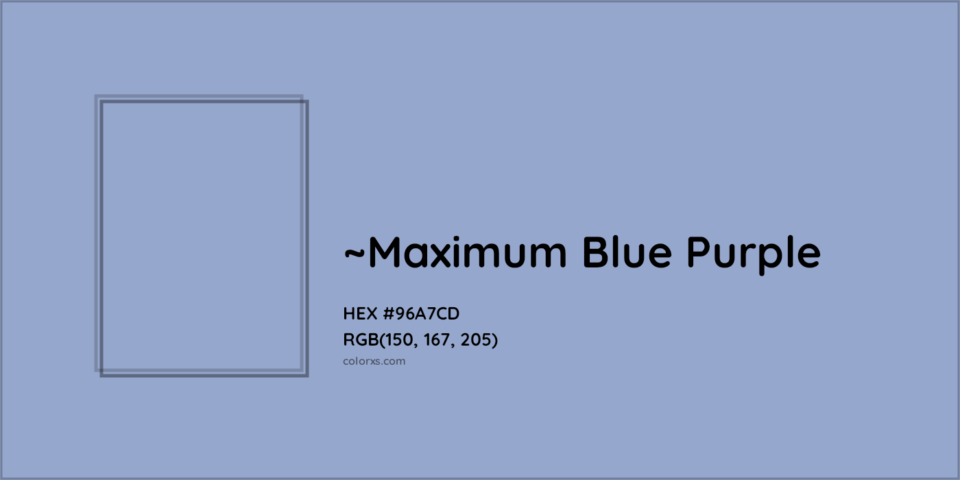 HEX #96A7CD Color Name, Color Code, Palettes, Similar Paints, Images
