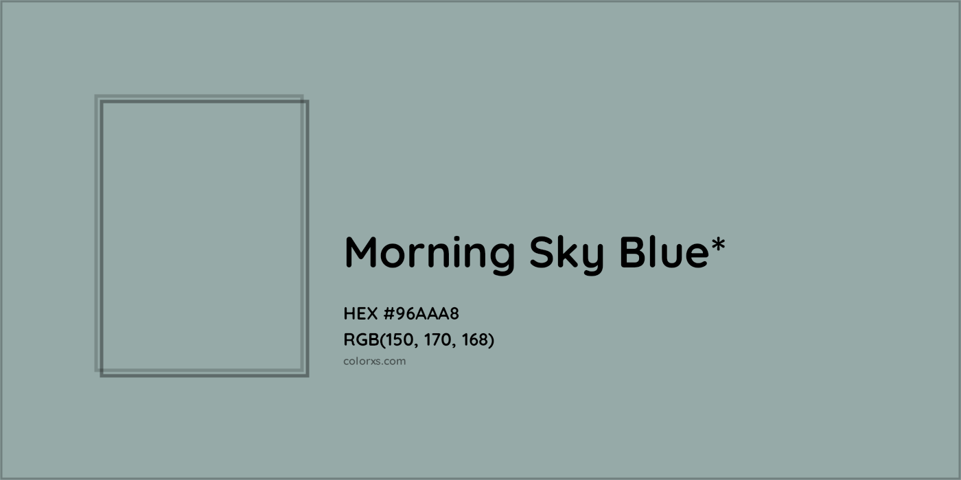 HEX #96AAA8 Color Name, Color Code, Palettes, Similar Paints, Images