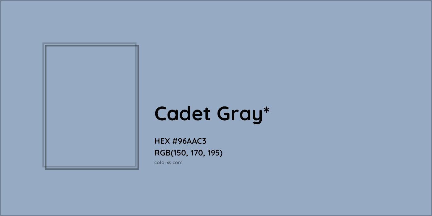 HEX #96AAC3 Color Name, Color Code, Palettes, Similar Paints, Images