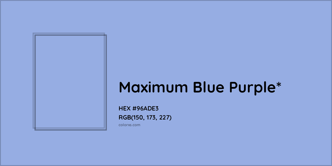 HEX #96ADE3 Color Name, Color Code, Palettes, Similar Paints, Images