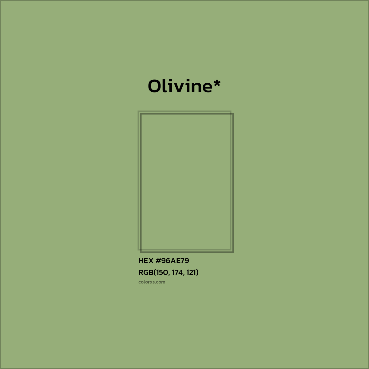 HEX #96AE79 Color Name, Color Code, Palettes, Similar Paints, Images