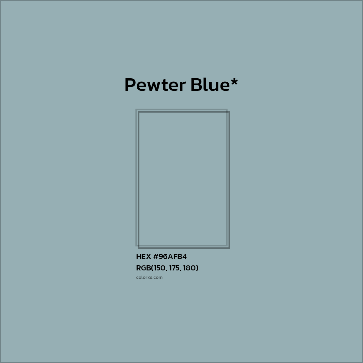 HEX #96AFB4 Color Name, Color Code, Palettes, Similar Paints, Images