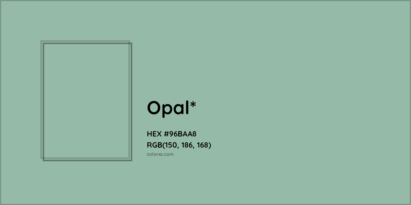 HEX #96BAA8 Color Name, Color Code, Palettes, Similar Paints, Images