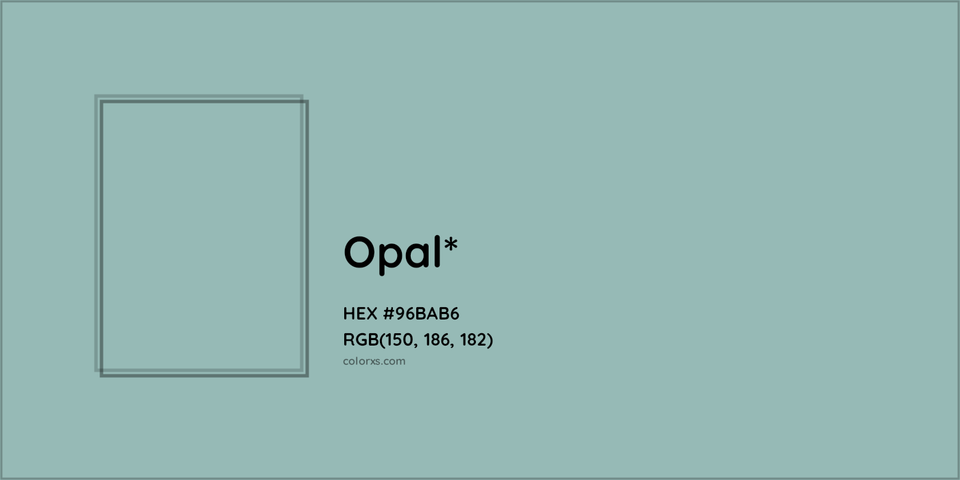 HEX #96BAB6 Color Name, Color Code, Palettes, Similar Paints, Images
